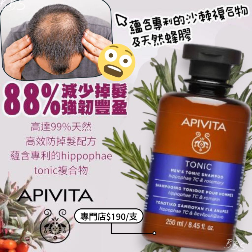 希臘APIVITA 男士防脫髮洗髮水 250ml